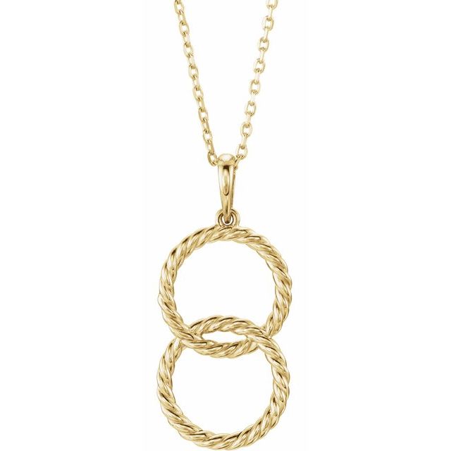 14k Yellow Interlocking Circle 16-18' Necklace