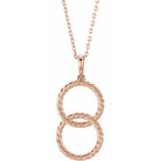 14k Rose Interlocking Circle 16-18' Necklace
