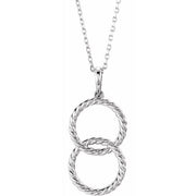 Sterling Silver Interlocking Circle 16-18' Necklace