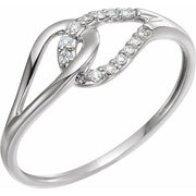 14k White .08 Ctw Natural Diamond Ring