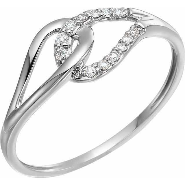 14k White .08 Ctw Natural Diamond Ring