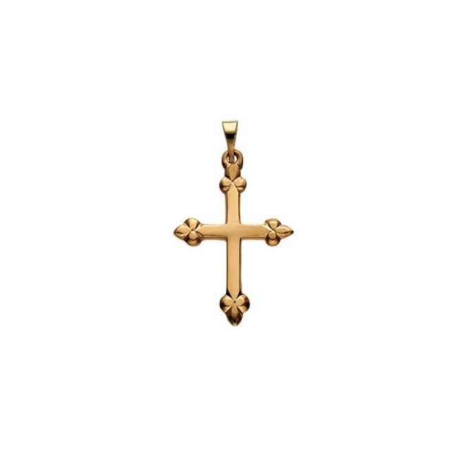 14K Yellow 21x16 mm Cross Pendant