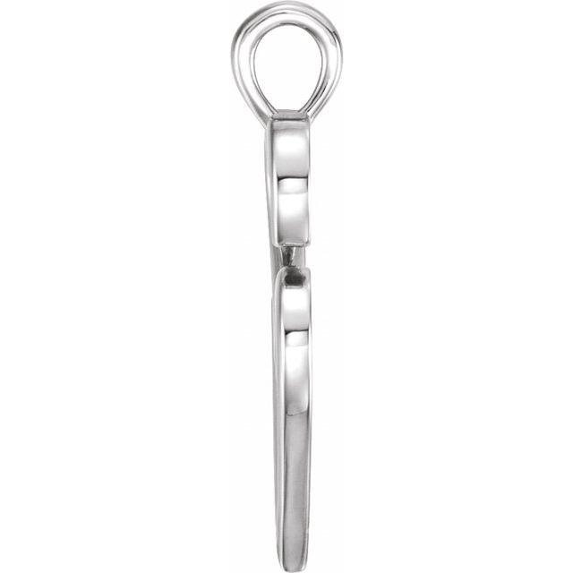 14k White Double Heart Pendant