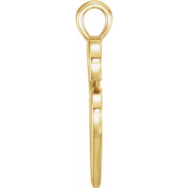 14k Yellow Double Heart Pendant