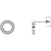 14k White Beaded Stud Earrings