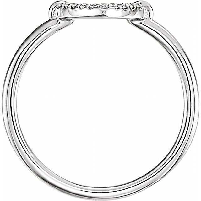 14k White .07 Ctw Natural Diamond Heart Ring