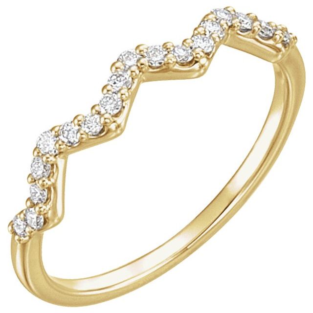 14k Yellow 1/5 Ctw Natural Diamond Stackable Ring