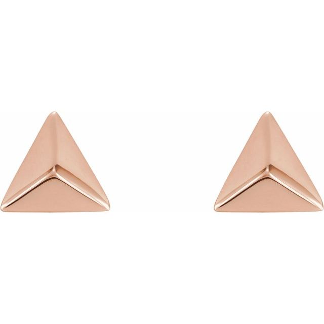 14k Rose Pyramid Earrings