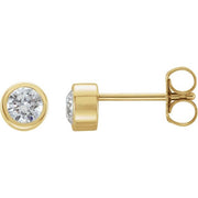 14K Yellow 1/3 CTW Natural Diamond Bezel-Set Earrings