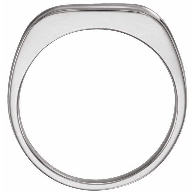 14K White Grooved Bar Ring