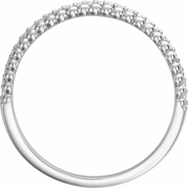 Sterling Silver 1/6 Ctw Natural Diamond Beaded Ring