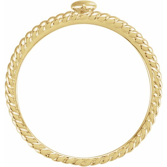 14k Yellow Heart Rope Ring
