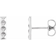 Sterling Silver Pyramid Bar Earrings