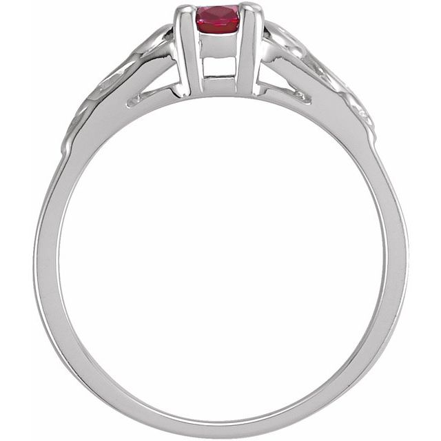 Sterling Silver January Youth Imitation Birthstone Ring