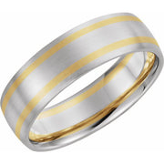 14K White/Yellow 7 mm Half Round Band Size 9.5