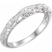14k White 1/5 Ctw Natural Diamond Matching Band