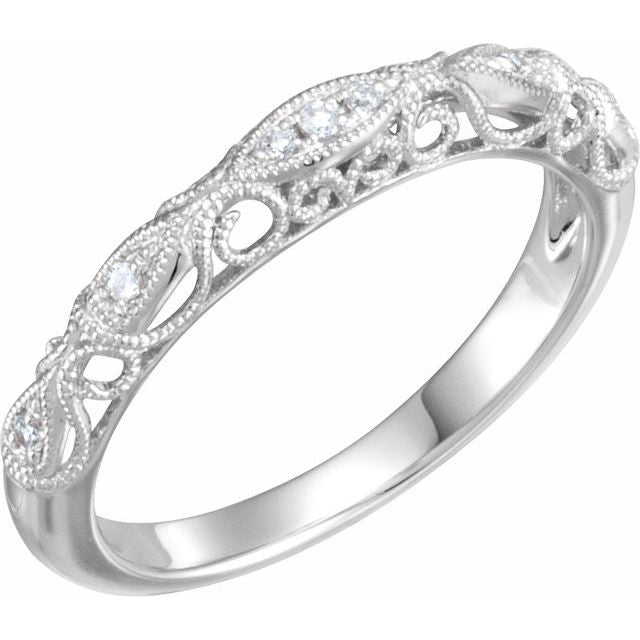 14k White 1/5 Ctw Natural Diamond Matching Band