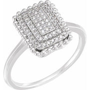 14K White 1/5 CTW Natural Diamond Cluster Ring