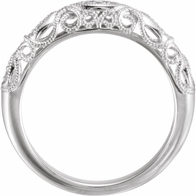 14k White 1/5 Ctw Natural Diamond Matching Band