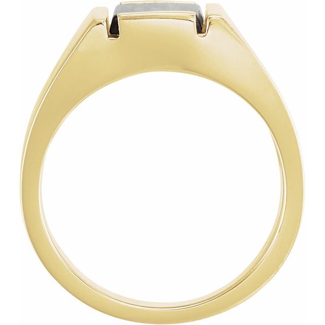 14K Yellow Natural Black Onyx Bezel-Set Ring