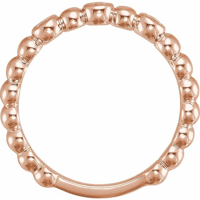 14k Rose 1/8 Ctw Natural Diamond Beaded Ring