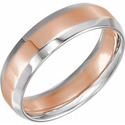 14K White/Rose  6 mm Beveled-Edge Band Size 9