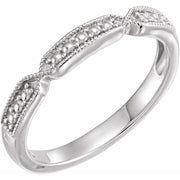 14k White Stackable Bead Ring