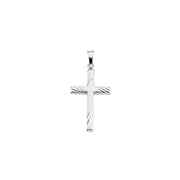 14k White 24x16 Mm Cross Pendant