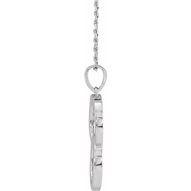 14k White Interlocking Circle 16-18' Necklace