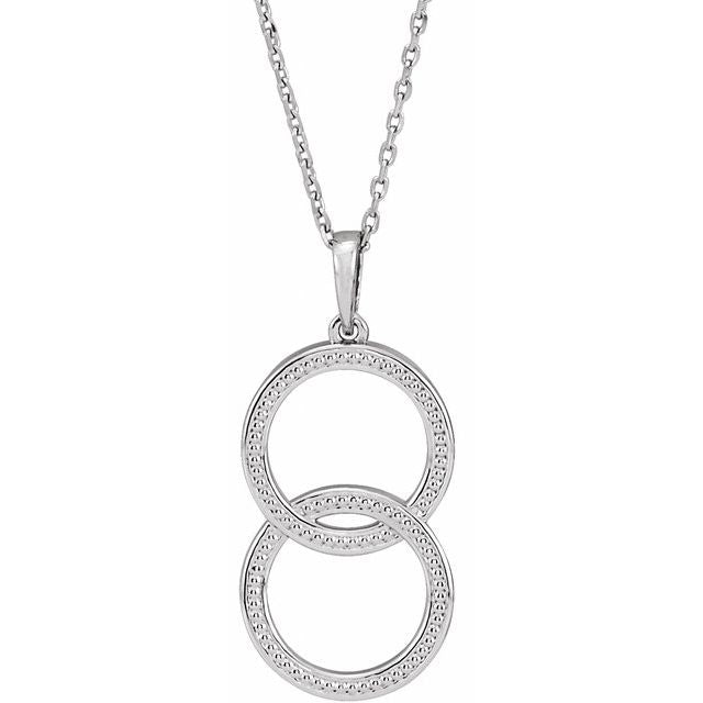 14k White Interlocking Circle 16-18' Necklace