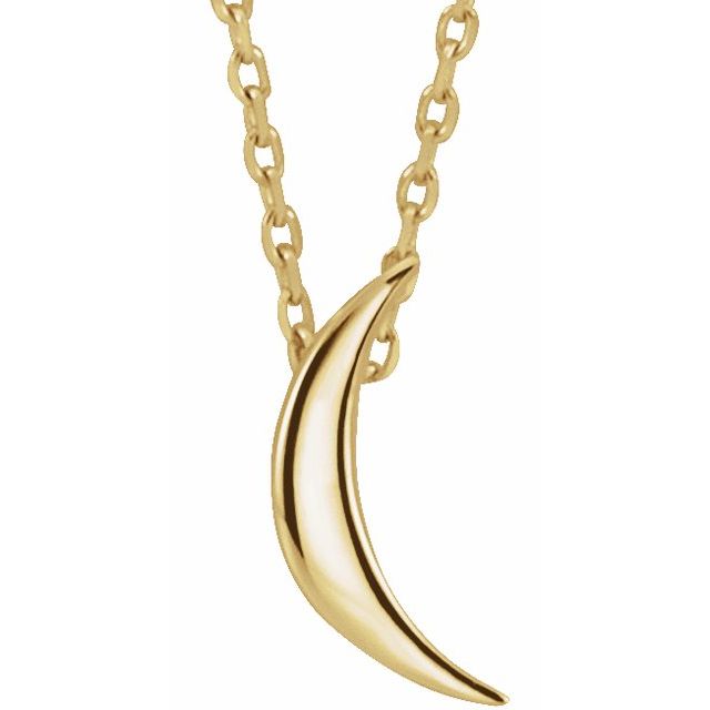 14k Yellow Crescent 16-18' Necklace