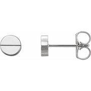 14k White 4.9 Mm Geometric Friction Closure Earrings