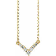 14k Yellow 1/3 Ctw Natural Diamond V 16-18' Necklace