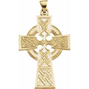 14k Yellow Celtic-inspired Cross Pendant