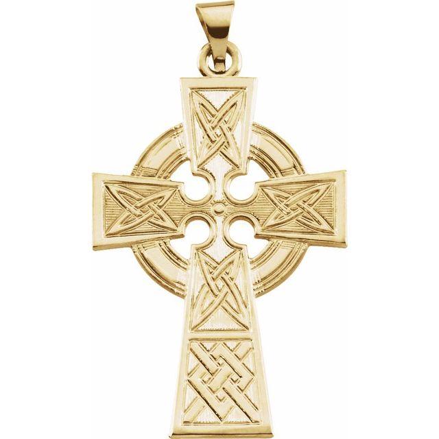 14k Yellow Celtic-inspired Cross Pendant