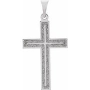 14k White 24.5x14 Mm Cross Pendant