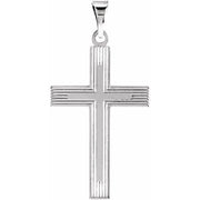 14K White Cross Pendant