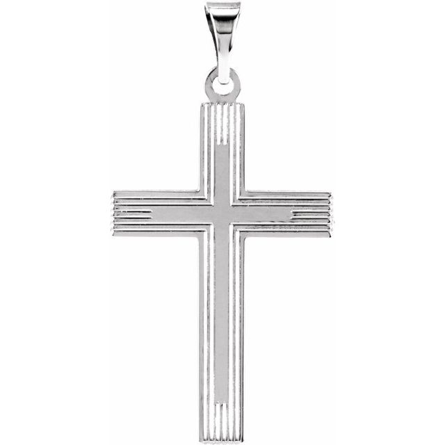 14K White Cross Pendant