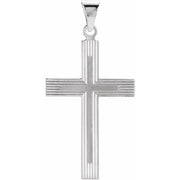 14K White Cross Pendant