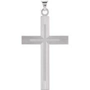 14K White Cross Pendant