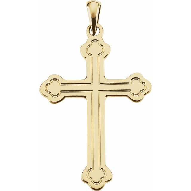 14K Yellow Cross Pendant