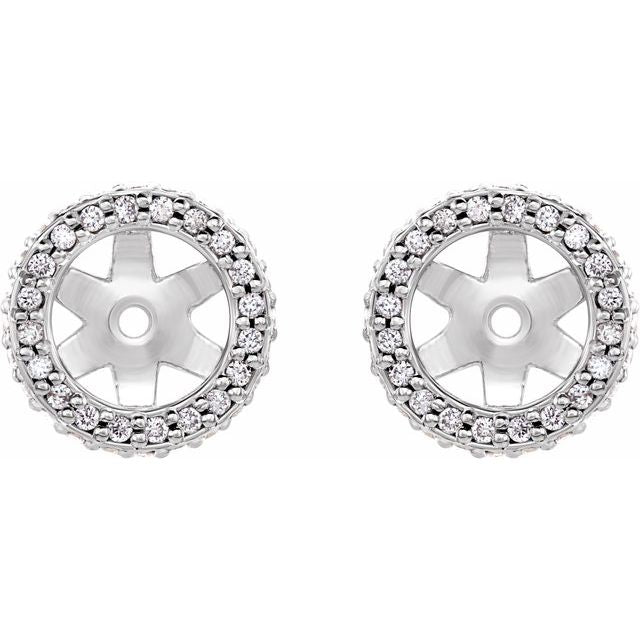 14k White 1/5 Ctw Natural Diamond Earring Jackets