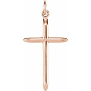 14k Rose 25.7x14 Mm Cross Pendant