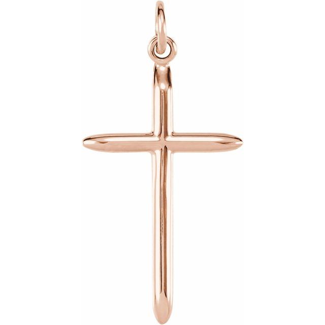 14k Rose 25.7x14 Mm Cross Pendant