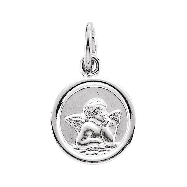 Sterling Silver 10 mm Cherub Angel Pendant