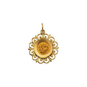 14k Yellow 18 Mm Round Baptismal Medal