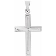 Sterling Silver 28x18 mm Cross Pendant