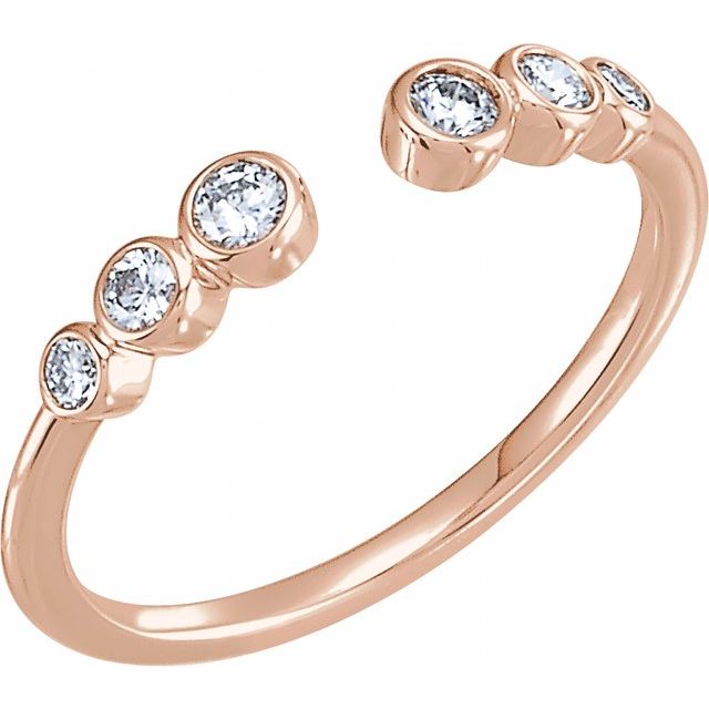 14k Rose 1/4 Ctw Natural Diamond Negative Space Ring