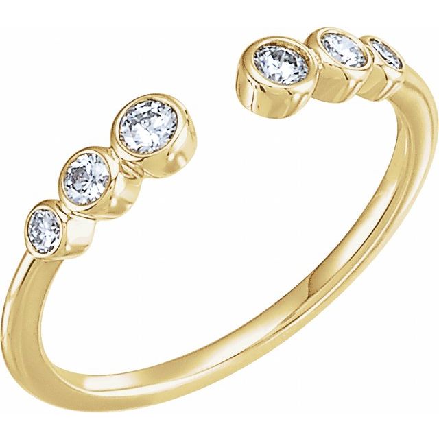 14k Yellow 1/4 Ctw Natural Diamond Negative Space Ring