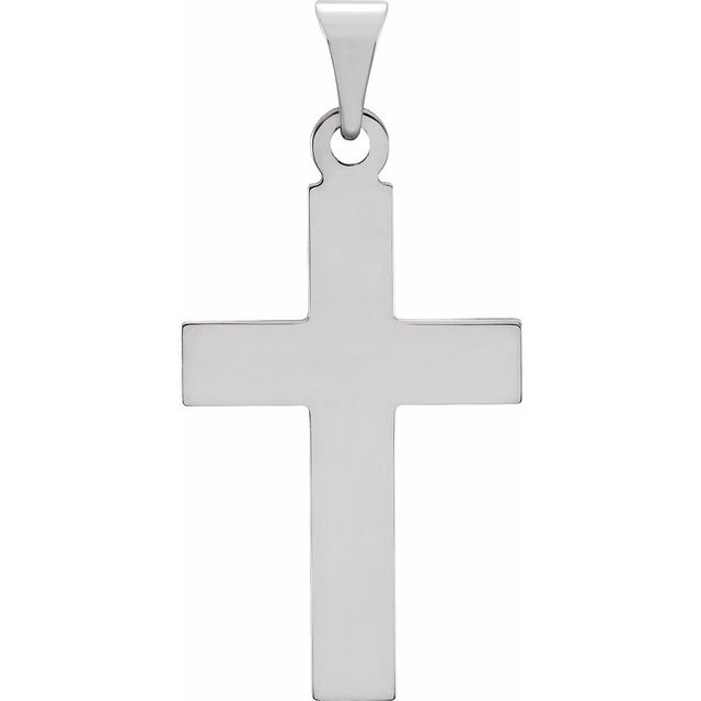 14k White Cross Pendant